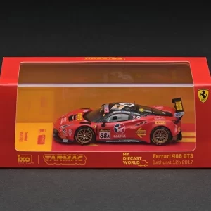1/64 TARMAC WORKS IXO FERRARI #88A CALTEX MOMO 488 GT3 BATHURST 12HR 2017 RED